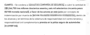 Sentencia judicial por daño moral y responsabilidad civil derivada de accidente de tránsito en Chihuahua